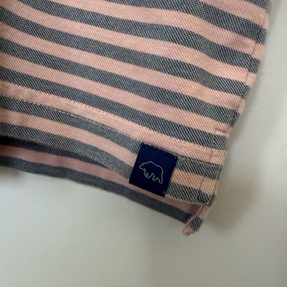 Onward Reserve Short Sleeve Polo Shirt Men’s MED Pink Striped Golf Performance - Picture 2 of 5